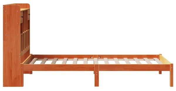 Postel s knihovnou bez matrace hnědá 75x190 cm masivní borovice 3321636