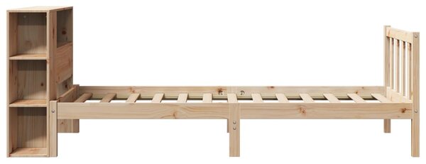 Postel s knihovnou bez matrace 75 x 190 cm masivní borovice 3321676