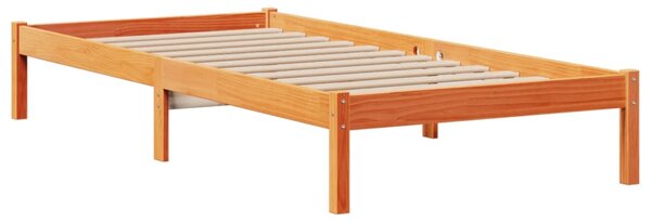 Postel s knihovnou bez matrace hnědá 75x190 cm masivní borovice 3321636
