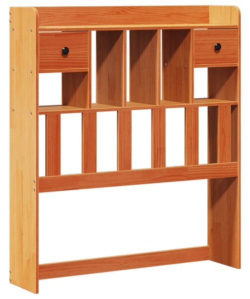 Postel s knihovnou bez matrace hnědá 75x190 cm masivní borovice 3321636