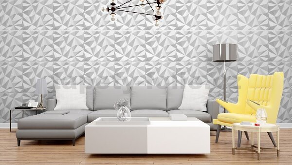 3D panel K52, cena za kus, rozměr 50 cm x 50 cm, Zirkon bílý, IMPOL TRADE