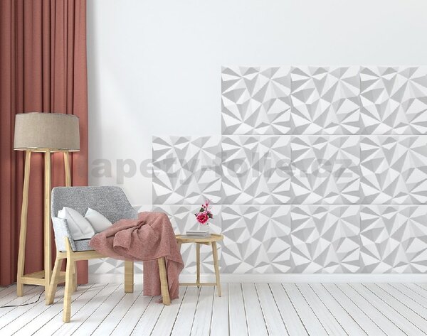 3D panel K52, cena za kus, rozměr 50 cm x 50 cm, Zirkon bílý, IMPOL TRADE
