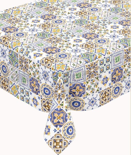 Ubrus PVC 191A Maroccan modro-žlutý metráž, 20 m x 140 cm, IMPOL TRADE