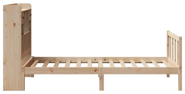 Postel s knihovnou bez matrace 75 x 190 cm masivní borovice 3321727
