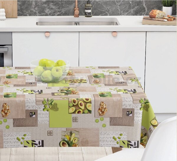 Ubrus PVC 148A avokádo s olivami metráž, 20 m x 140 cm, IMPOL TRADE