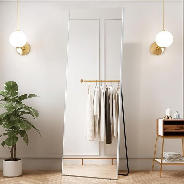 Zrcadlo na stojan bez rámu, celotělové, 50×160 cm, bílé barvy – odolné proti rozbití, lehké, bez skla – ideální do ložnice, butiku, studia, šatny, pro módní návrháře a tvůrce obsahu