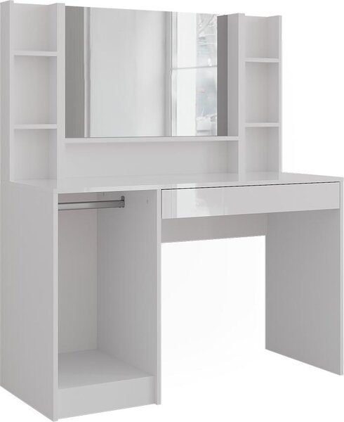 Toaletní stolek Vicco Sherry Bílá/bílý vysoký lesk 119.8 cm 4 díly, Model 57594