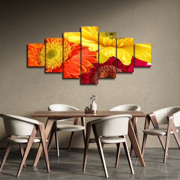 Obraz - Květy Gerbery (210x100 cm)
