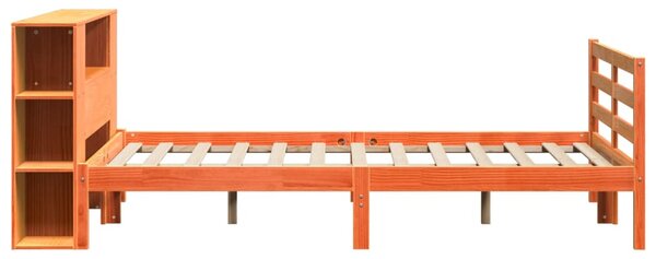 Postel s knihovnou bez matrace 135 x 190 cm masivní borovice 3321863