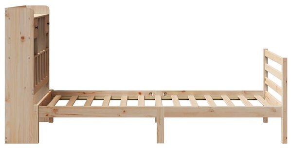 Postel s knihovnou bez matrace 75 x 190 cm masivní borovice 3321922