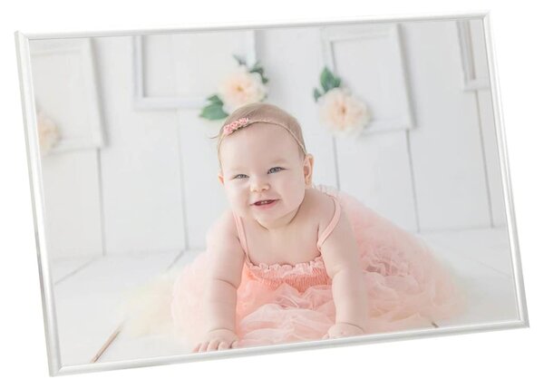 Fotorámečky koláž 5 ks na zeď nebo stůl stříbrné 70 x 90 cm MDF 332195