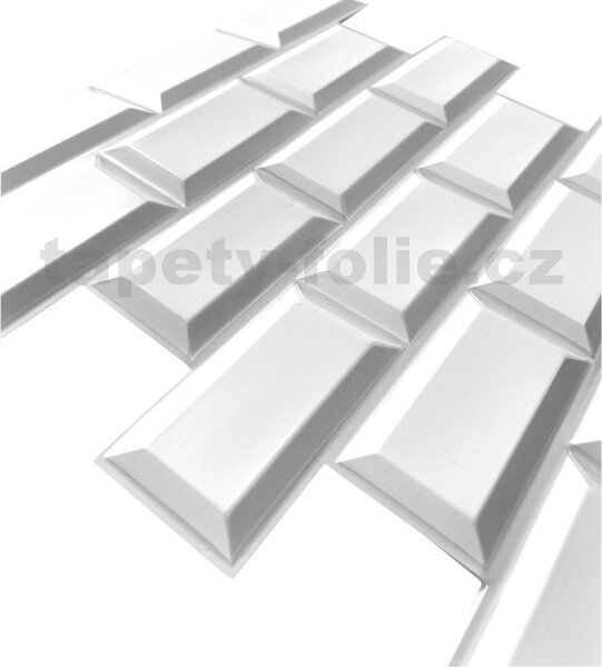 Samolepící PVC 3D panely PCVS06, rozměr 30 x 30 cm, obklad bílý, IMPOL TRADE