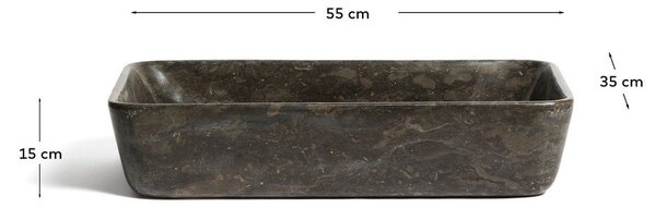 Šedé kamenné umyvadlo 55x35 cm Darnen – Kave Home