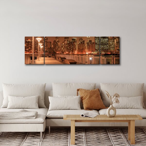 Obraz - Noční město (170x50 cm)