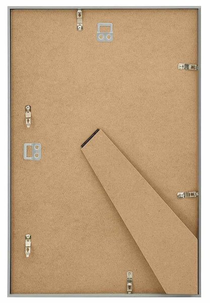 Fotorámečky koláž 5 ks na zeď nebo stůl stříbrné 70 x 90 cm MDF 332195