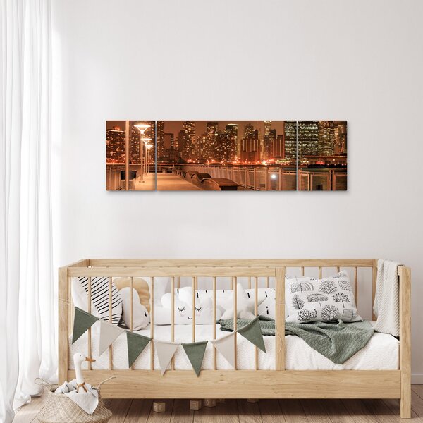 Obraz - Noční město (170x50 cm)
