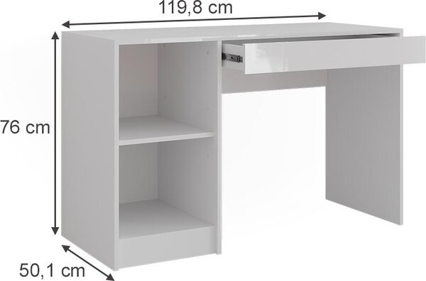 Toaletní stolek Vicco Sherry Bílá/bílý vysoký lesk 119.8 cm, Model 57587