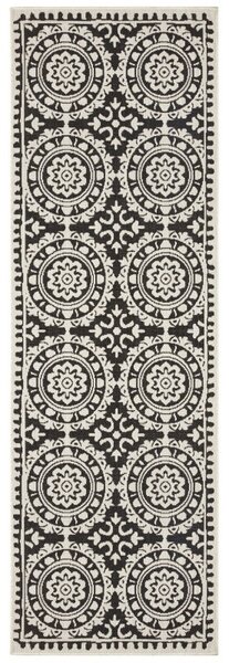 Hanse Home, Běhoun Twin Supreme 104129 Black/Cream – na ven i na doma, 80x250, černobílá, chodba / předsíň