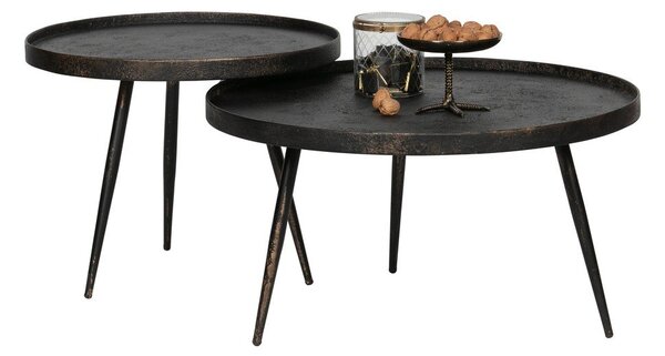 Černý konferenční stolek BePureHome Bounds, ø 76 cm