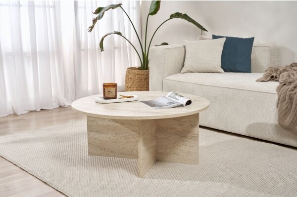 Konferenční stolek VERUM pr. 90 cm béžová