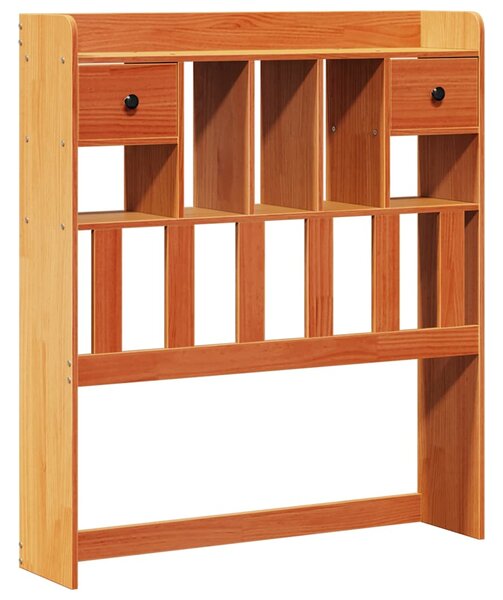 Postel s knihovnou bez matrace hnědá 75x190 cm masivní borovice 3322065