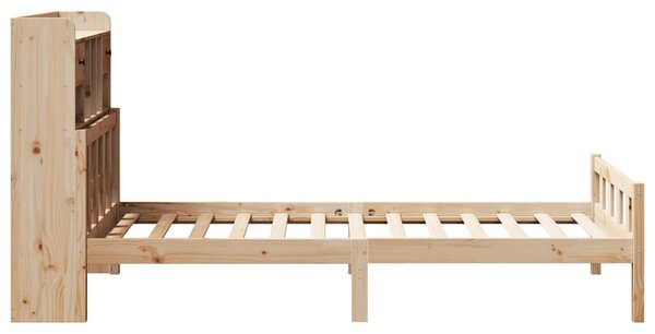 Postel s knihovnou bez matrace 90 x 190 cm masivní borovice 3322158