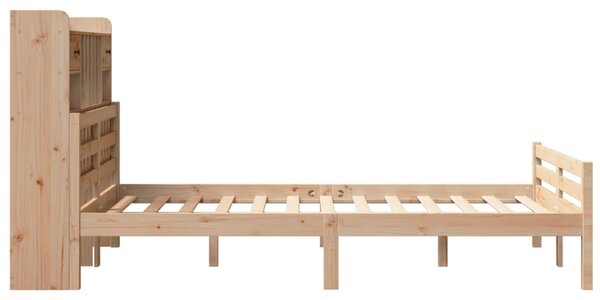 Postel s knihovnou bez matrace 135 x 190 cm masivní borovice 3322253