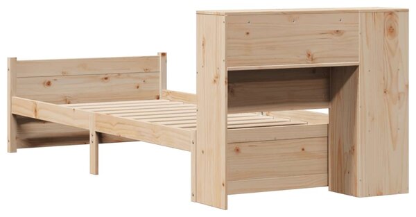 Postel s knihovnou bez matrace 75 x 190 cm masivní borovice 3322447