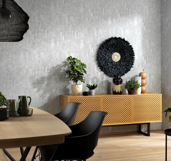 Vliesové tapety na zeď Casual Chic 10273-31, rozměr 10,05 m x 0,53 m, moderní vertikální stěrka šedá se stříbrnými odlesky, Erismann