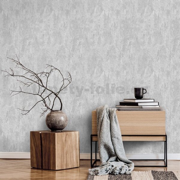 Vliesové tapety na zeď Casual Chic 10273-31, rozměr 10,05 m x 0,53 m, moderní vertikální stěrka šedá se stříbrnými odlesky, Erismann