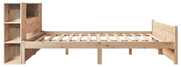 Postel s knihovnou bez matrace 135 x 190 cm masivní borovice 3322431