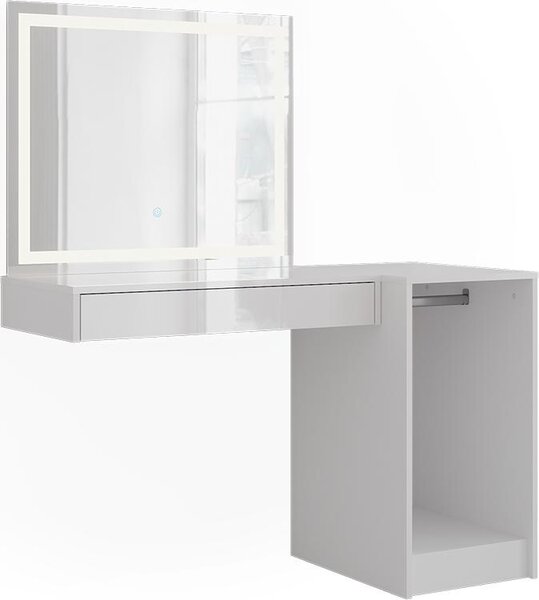 Toaletní stolek Vicco Sherry Bílá/bílý vysoký lesk 120 cm 3 díly, Model 57726