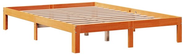 Postel s knihovnou bez matrace 135 x 190 cm masivní borovice 3322526