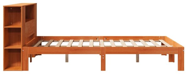 Postel s knihovnou bez matrace 135 x 190 cm masivní borovice 3322526
