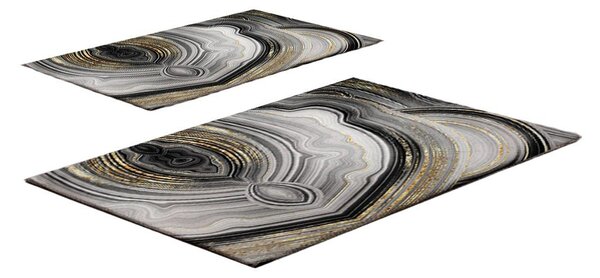 Šedé/ve zlaté barvě koupelnové předložky v sadě 2 ks 60x100 cm CT – Foutastic