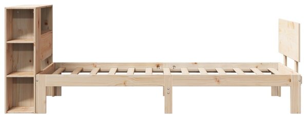 Postel s knihovnou bez matrace 75 x 190 cm masivní borovice 3322642