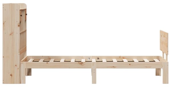 Postel s knihovnou bez matrace 90 x 190 cm masivní borovice 3322678