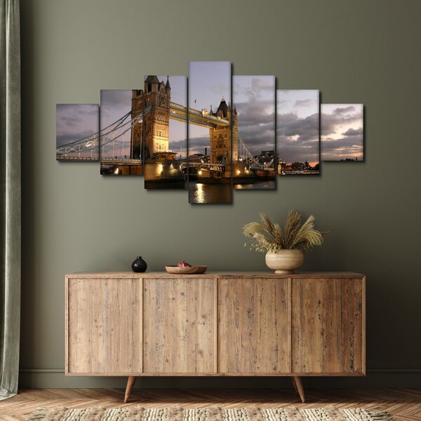 Obraz - Tower Bridge v noci (210x100 cm)
