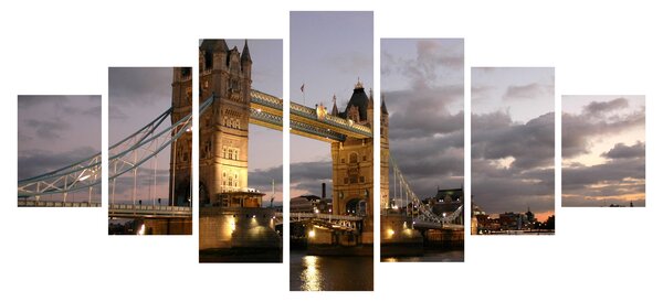 Obraz - Tower Bridge v noci (210x100 cm)