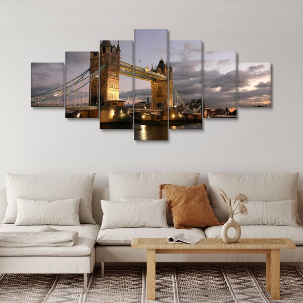 Obraz - Tower Bridge v noci (210x100 cm)