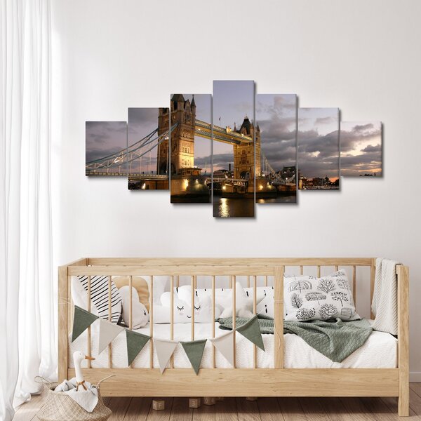Obraz - Tower Bridge v noci (210x100 cm)