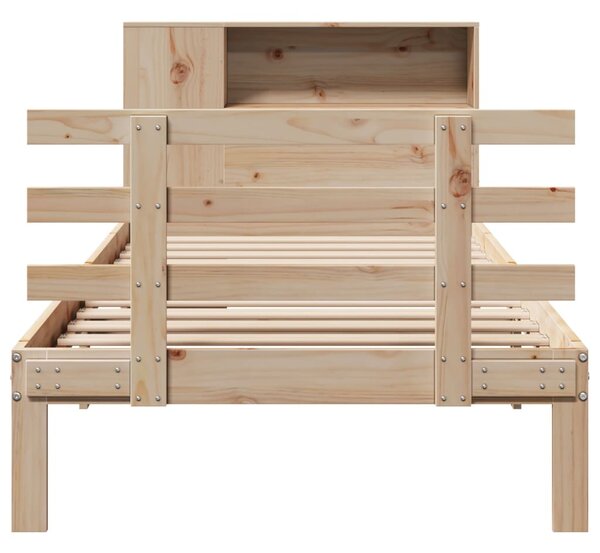 Postel s knihovnou bez matrace 75 x 190 cm masivní borovice 3322729