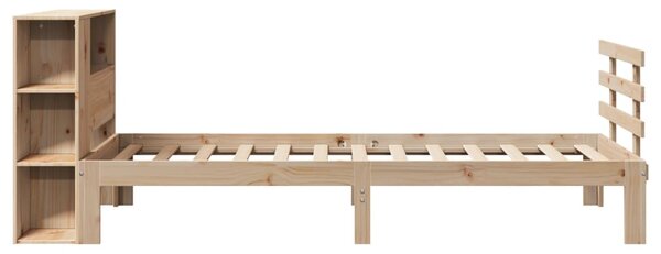 Postel s knihovnou bez matrace 75 x 190 cm masivní borovice 3322729