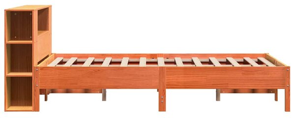 Postel s knihovnou bez matrace 135 x 190 cm masivní borovice 3322842