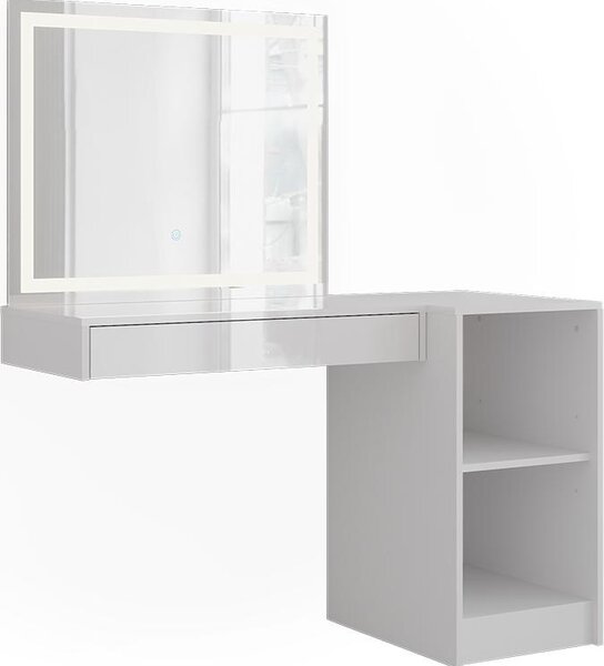 Toaletní stolek Vicco Sherry Bílá/bílý vysoký lesk 120 cm 3 díly, Model 57724