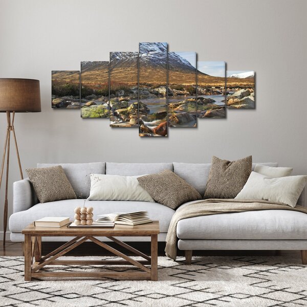 Obraz - Hora s řekou (210x100 cm)