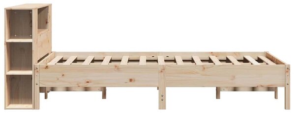 Postel s knihovnou bez matrace 135 x 190 cm masivní borovice 3322840