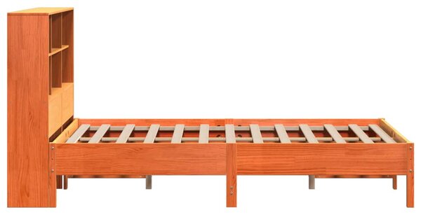 Postel s knihovnou bez matrace 150 x 200 cm masivní borovice 3322869