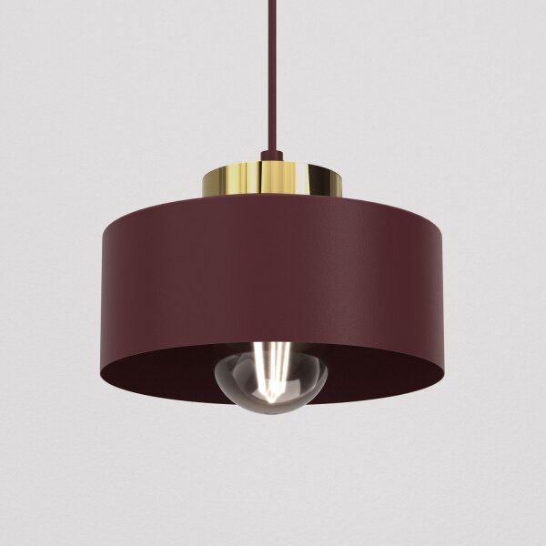 Lustr na lanku MARTI 1xE27/15W/230V burgundy/zlatá
