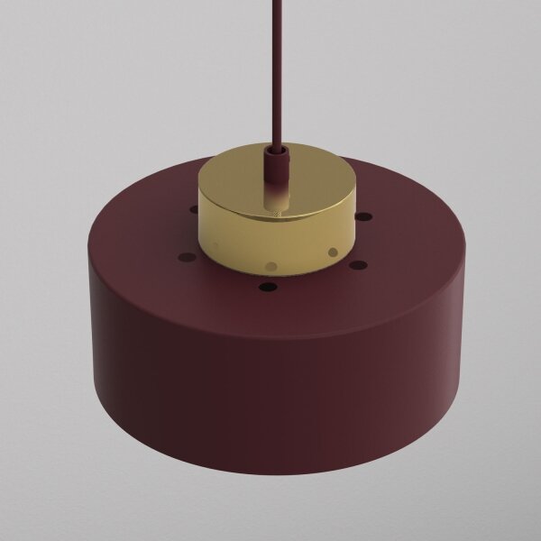 Lustr na lanku MARTI 1xE27/15W/230V burgundy/zlatá